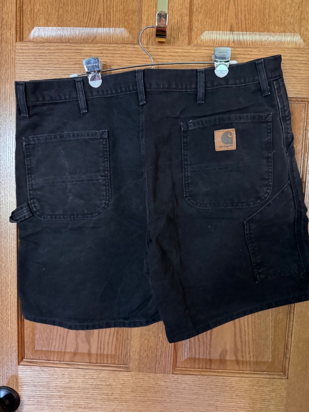 Vintage 1997 Mens Carhartt Black Carpenter Washed Duck 7" Shorts.  Size 42.